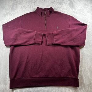 Polo Ralph Lauren Mens XXL Burgundy Heather Quarter Zip Pullover Sweatshirt